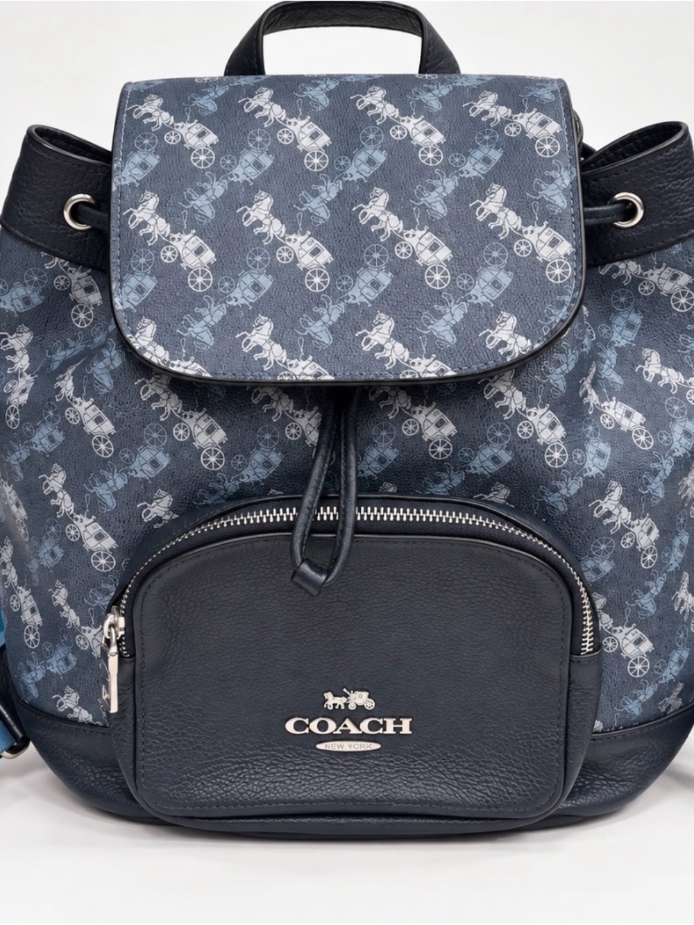 Coach Navy & Light Blue Signature Horse-Drawn Carriage Backpack